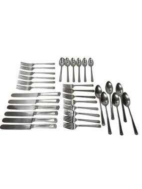 Vintage 1847 Rogers IS Silver Plated Flatware Set Art Deco Style Anniversary Pat